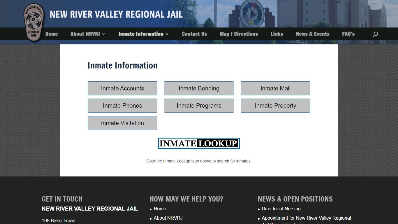 Inmate Information | New River Valley Regional Jail